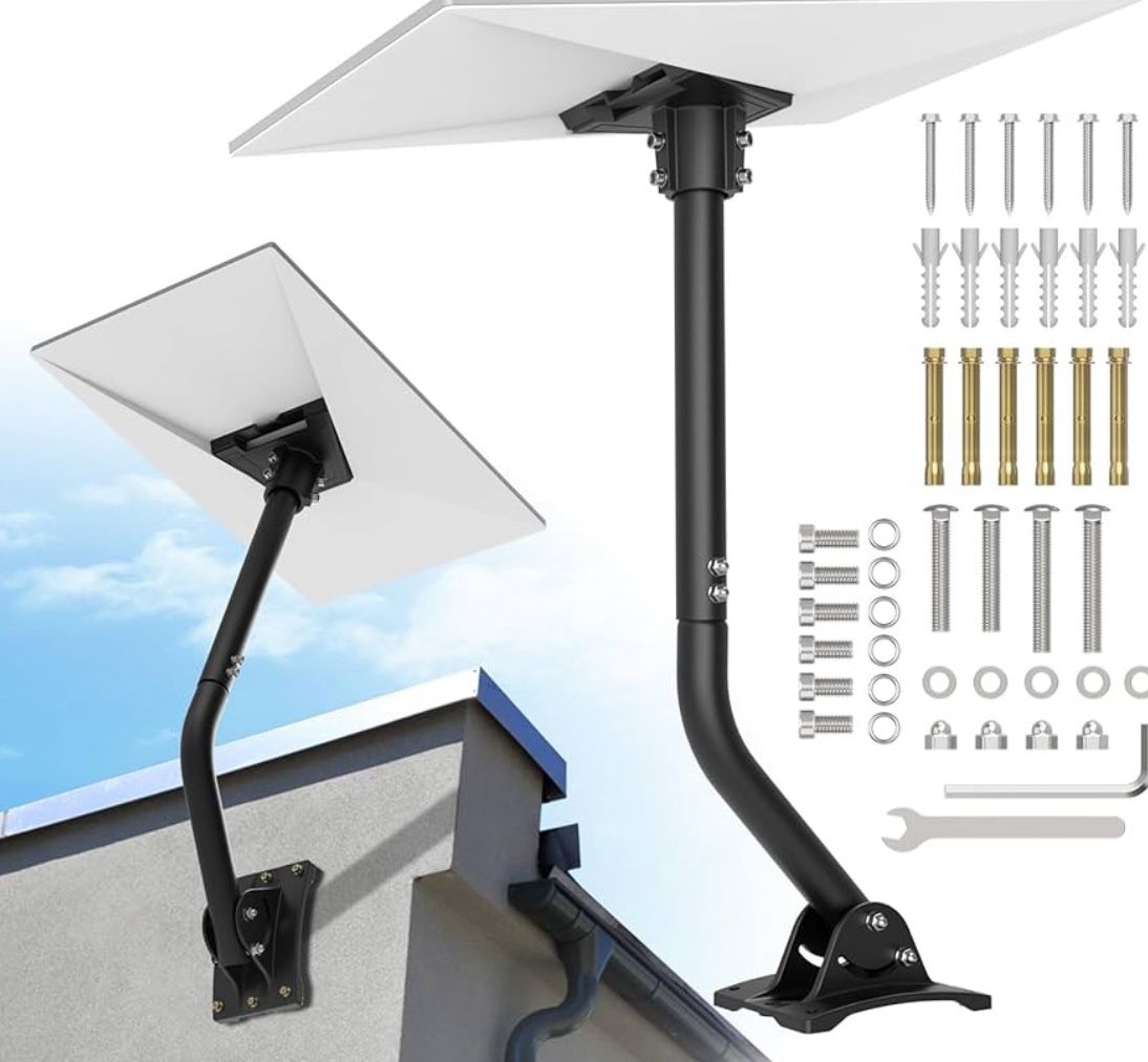 Starlink Gen 3 Mount, Adjustable Metal Starlink Pole Mounting Kit, compatible with V3 Starlink Standard Dish,Windproof, Rust-Proof and Corrosion-Resis