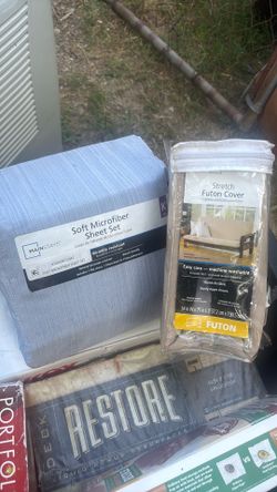 Brand New KING SIZE Soft Microfiber Sheer Set  & FUTON COVER