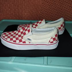 Red & White Checkered Slip On Vans