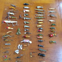 Vintage Rare 62 Fishing Lures Collection  own  all 62 Includes 4 New Plano Tackle Boxes Bass Muskie Walleye Trout Salmon See Our Other Great sports an