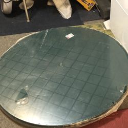 36inch Round Resin Patio Table with Hole For Umbrella -Green