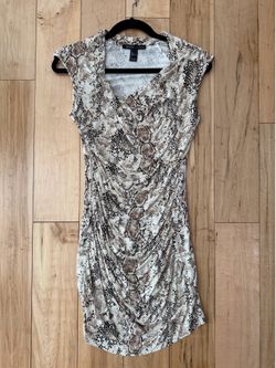 MNG by Mango ruched snake print  dress M