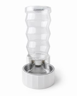 Stainless Steel Pet Water Dispenser – Gravity Auto-Refill Waterer with Ion Exchange & Activated Carbon for Cats & Small Dogs, Spill-Resistant for Home
