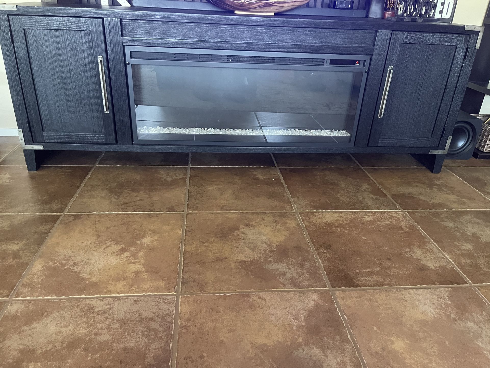 80 Inch TV Stand With Fire Place.
