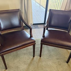 Leather chairs (Pair)