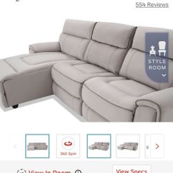 Contempo 115'' 3 Piece Power Left Arm Facing Chaise Sectional with Armless Recliner