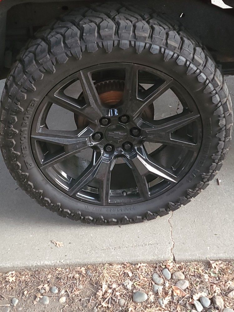 Selling Black Chevy Wheels And Tires $2200 OBO