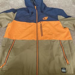 ONEILL EXILE ORANGE BLUE JACKET Size XL