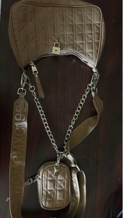 Brown quilted crossbody bag