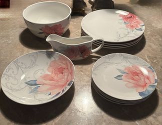 Martha Stewart Pink Peony Dishware