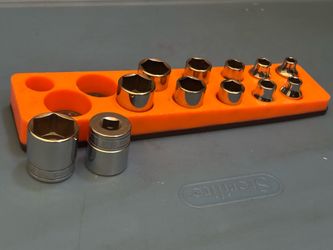 Snap-on Tools 12 pc 3/8" Drive 6-Point SAE Flank DriveR Shallow Socket Set (1/4, 5/16, 11/32, 3/8-7/8")