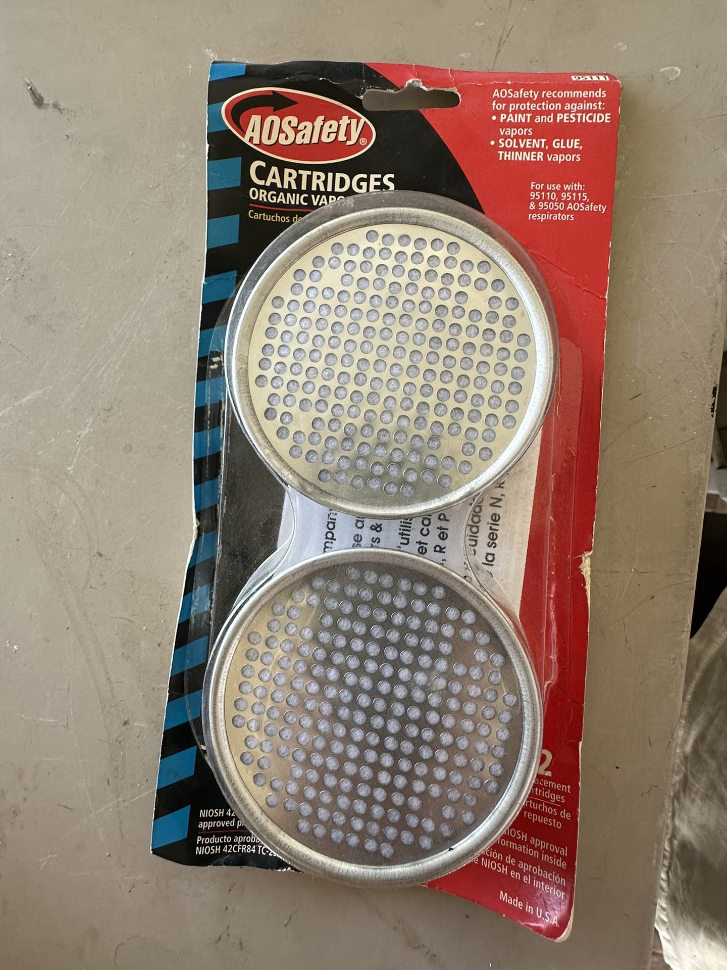 AOSAFETY Cartridges 2-pack 95111, New!