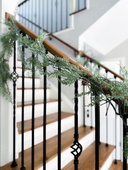 5 Snowy Artificial Cypress & pinecone hanging greenery holiday garland