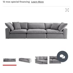 Dream Gray Modular Sectional With Ottoman