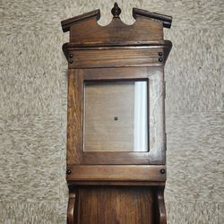Antique Wall Clock Wooden Cabinet