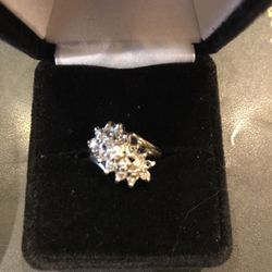 14K Waterfall Diamond Ring