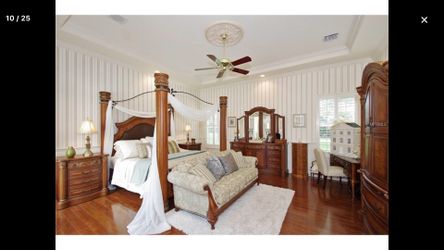 Solid wood king bed