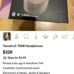 Yamaha E-700B Headphones New!!
