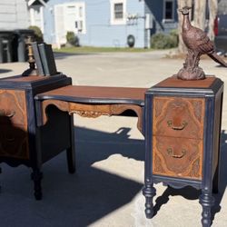Vintage Solid Wood Vanity Desk