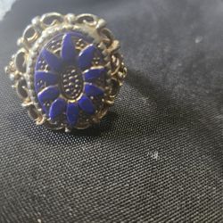 Vintage Silver Ring purple Stones 