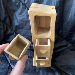 Hand Carved Mini Wooden 3-Drawer Dresser 