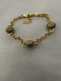 🧿 925 Silver bracelet blue evil eye cz stones 18k gold plated