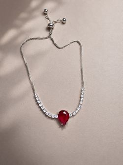 Luxury Style Tennis Bracelet – Red Ruby Look ❤️