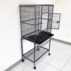(Brand New) $135 Large 63” Bird Cage for Mid-Sized Parrots Cockatiels Conures Parakeets Lovebirds Budgie, 32x19x63”