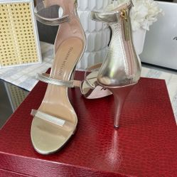 NWB . -Wedding / Formal Heels TAMARA MELLON NAPA PLATINO METALLIC SIZE 8.5