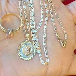 Set De 15  Años En 14 Kt 