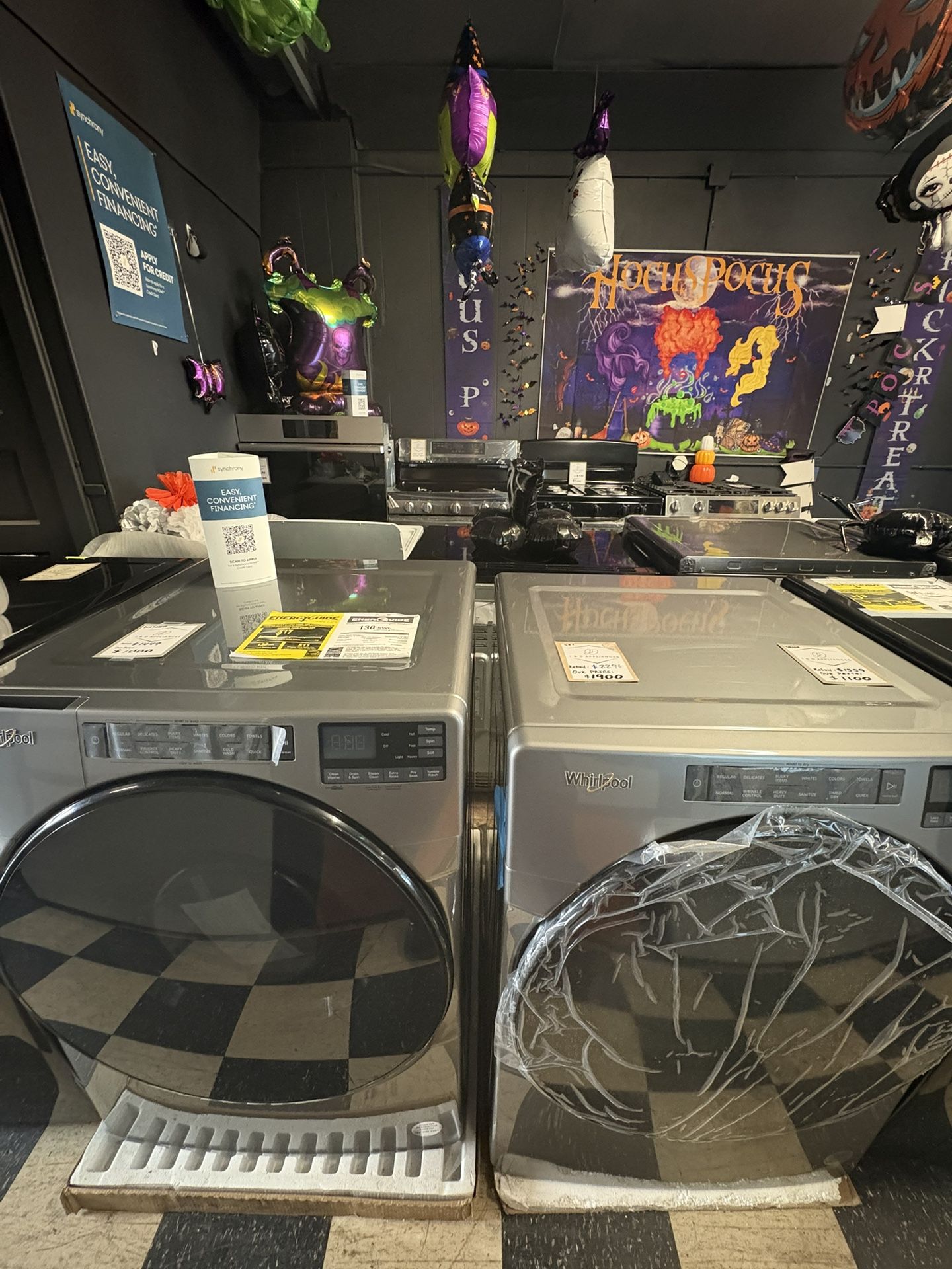 Whirlpool Front Load Washer and Gas Dryer in Chrome Shadow