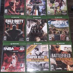 Xbox ONE X $350 - Black 1 TB Memory - 21 Games, 3 Controllers, And 2 Guitar Hero Guitars Included