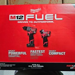 NEW Milwaukee M12 Fuel Gen-3 Brushless Hammer Drill & Impact Driver Combo Kit 3497-22