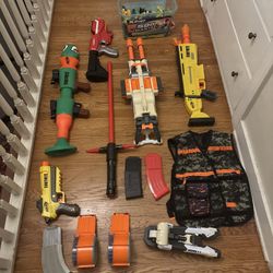 Nerf Guns, Disney Light Saber,