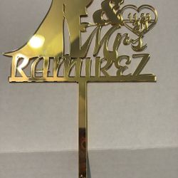Mr And Mrs Ramirez Cake Topper 