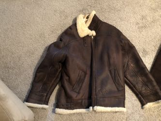 Brown Leather Fur Coat