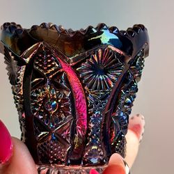 Imperial Carnival glass shot glass