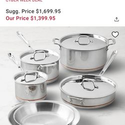 Brand New All-Clad Copper Core 10-Piece Cookware Set