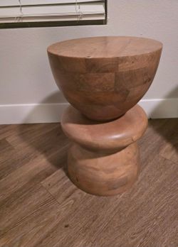 2 End Tables Solid Teak