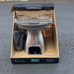 BioLite BaseCamp Thermoelectric Generator Camping Grill Bbq Biofuel Wood Stove