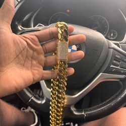 Cadena De Plata En Baño De Oro 