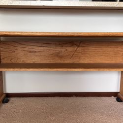 solid wood desk with wheels 
