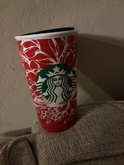 Starbucks Red Floral Travel Tumbler