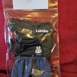 Labubu Visor, Jeans And Black Shirt (Clothing Only, Doll Not Included)
