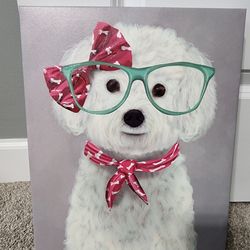 Dog with glasses art