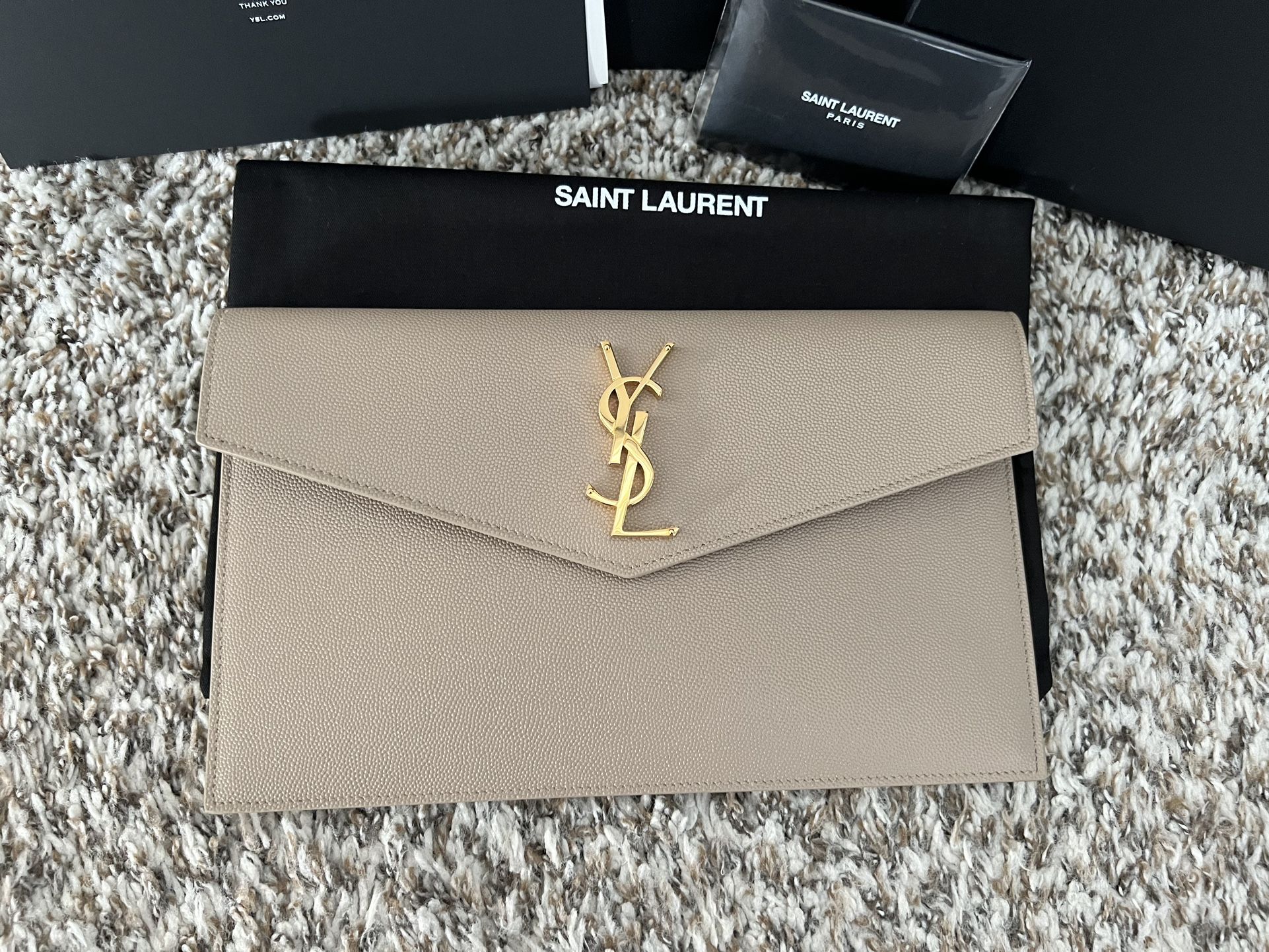 NEW AUTHENTIC YSL CLUTCH WITH RECEIPT AND ALL PACKAGING