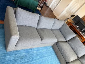 Gray Fabric L-Shaped Sectional Sofa IKEA