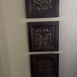 Brown Wood Wall Art Set Of 3