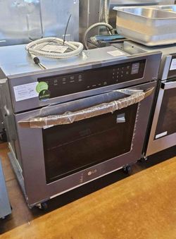 LG 30 inch wide black stainless steel wall oven