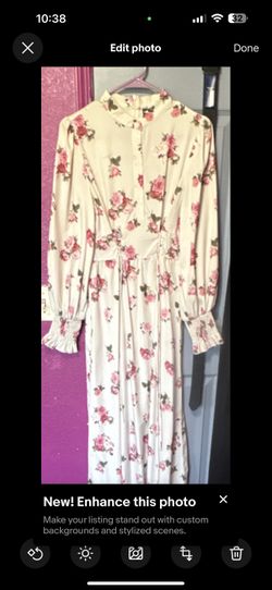 SHEIN white dress with pink flowers long